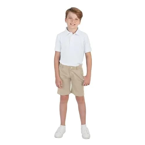 French Toast Unisex Kids Short Sleeve Pique Polo Shirt, Gold, 10-12 Husky | Breathable Cotton-Blend Comfort thumbnail 2