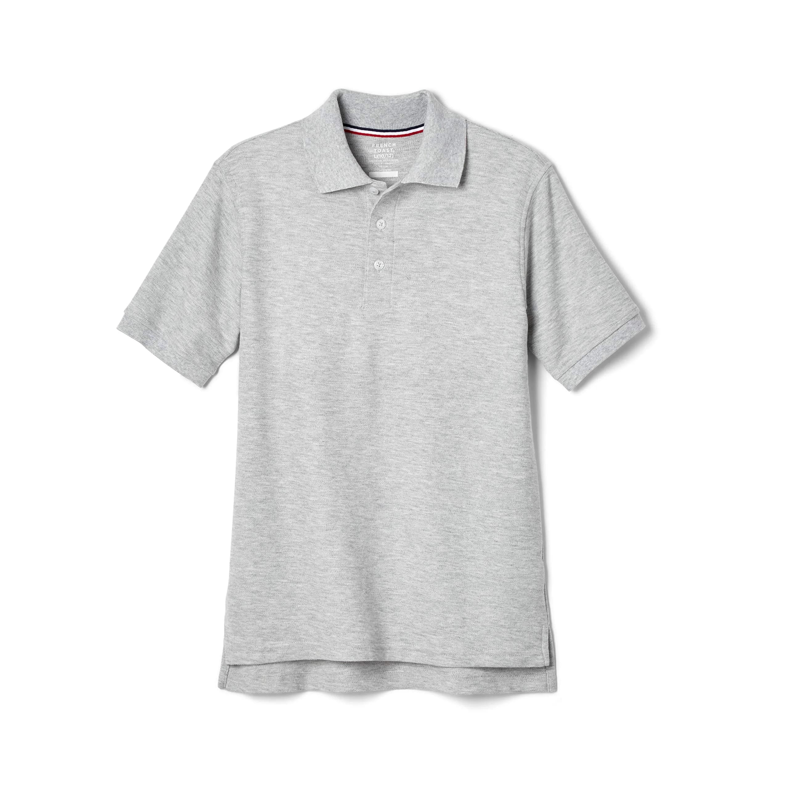 French Toast Kids Short Sleeve Pique Polo Shirt Heather Gray | Comfortable & Durable (70-120 chars) - main product image