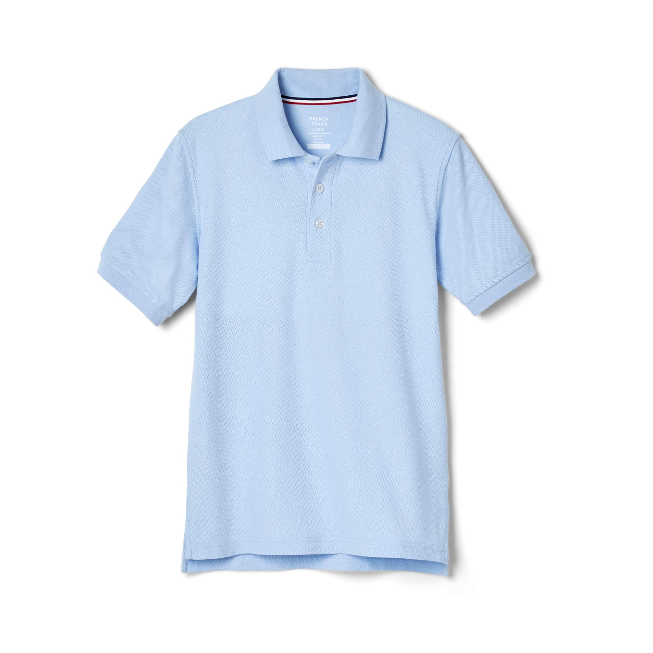 French Toast Kids Short Sleeve Pique Polo Shirt Light Blue | Breathable Cotton-Blend (70-120 chars) - main product image