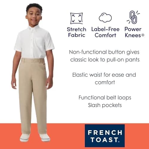 French Toast Boys Relaxed Fit Khaki School Uniform Pant 20 | Durable & Comfortable thumbnail 5