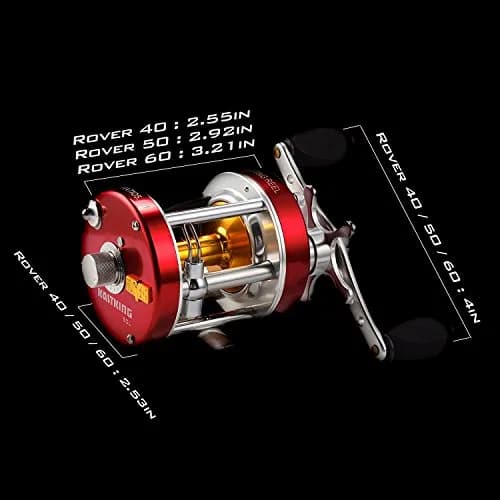 KastKing Rover Round Baitcasting Fishing Reel 60 Size Right Red 0.44 kg (15.5 oz) | Durable & Powerful for Freshwater and Saltwater thumbnail 5