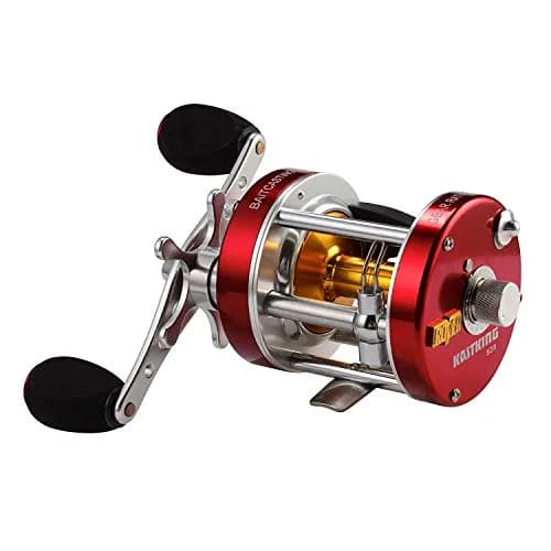 KastKing Rover Round Baitcasting Fishing Reel 50 Size Right Red 422g (15oz) | Powerful 18LB Carbon Fiber Drag thumbnail 1