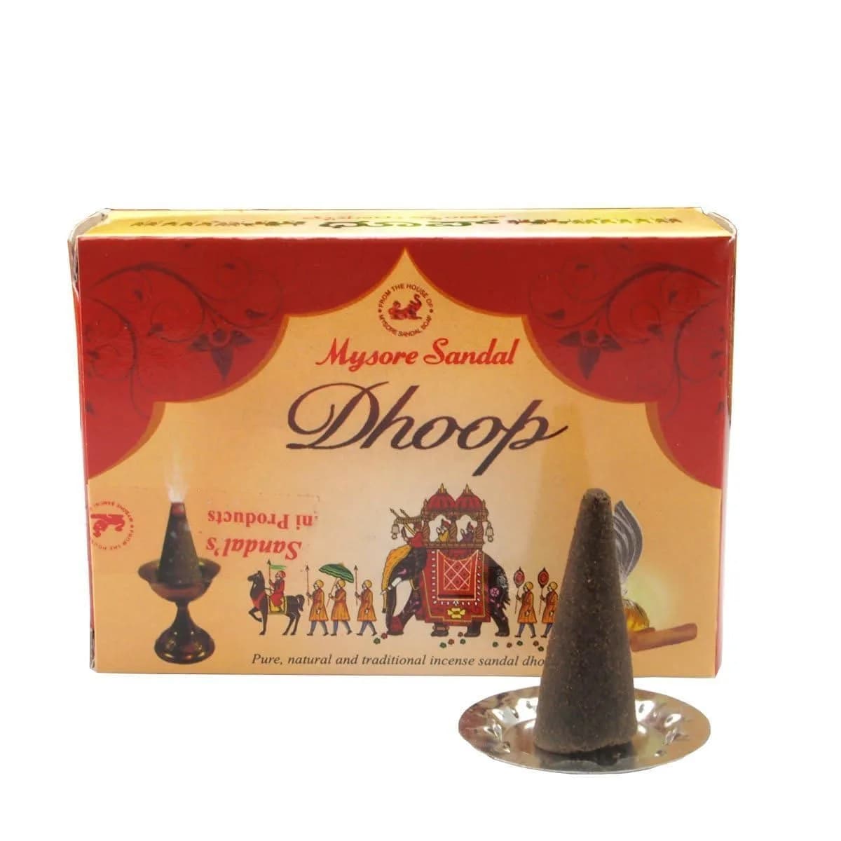 Mysore Sandal Dhoop Cones 20 Count | Natural Sandalwood Fragrance for Holistic Prayers
