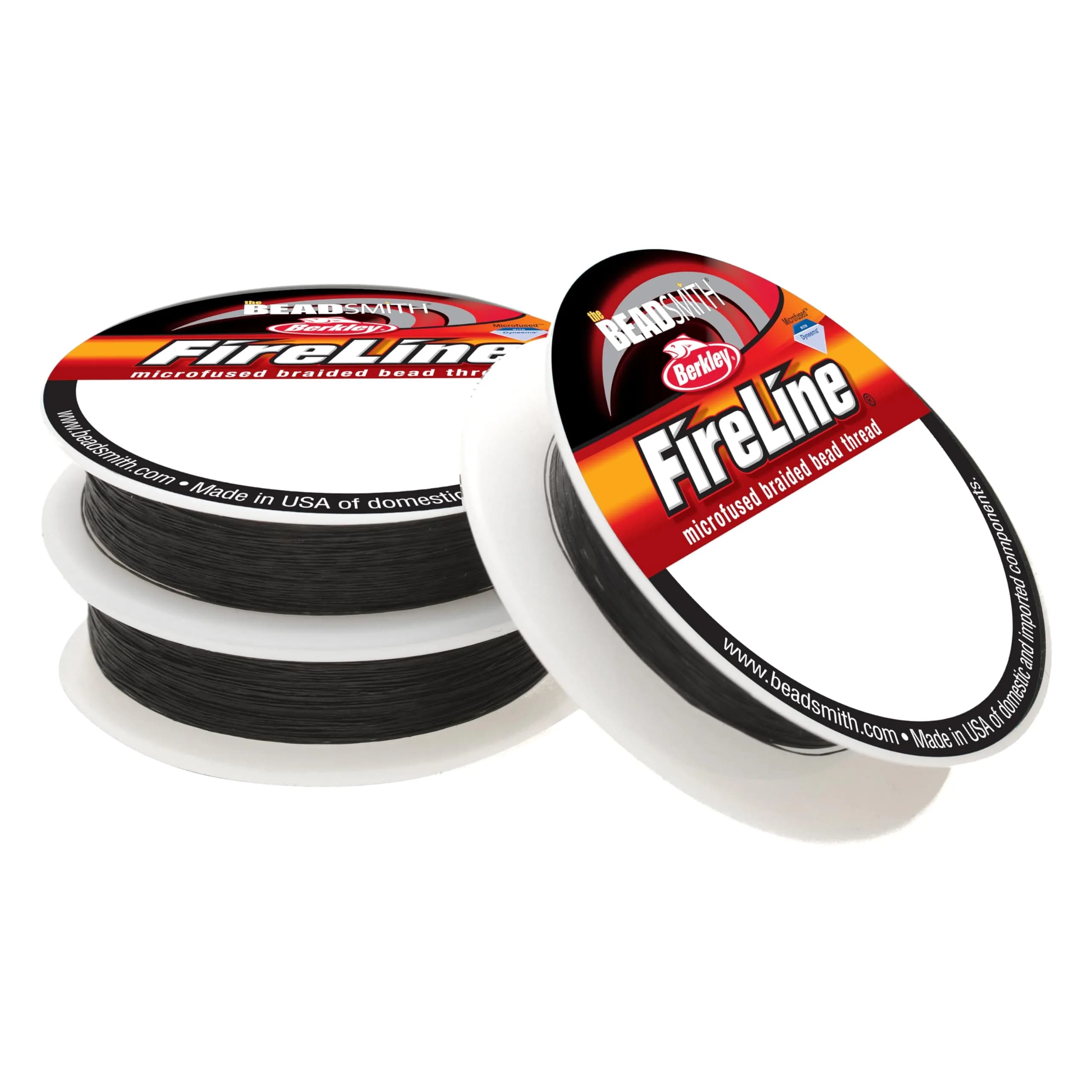 The Beadsmith Fireline Micro-Fused Braided Thread 3-Pack | Strong Dyneema Beading Thread for Jewelry — Smoke Grey / Assorted Weights, 3 Spool