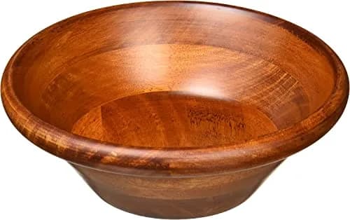 Lipper International Cherry Finish Salad Bowl, Small, 7" Diameter x 2.5" Height | Elegant Cherry Wood Serving thumbnail 1
