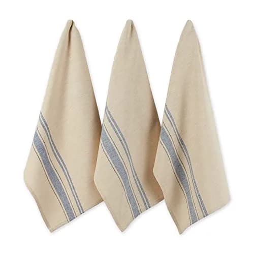 DII French Stripe Dishtowels Set of 3 | Nautical Blue 20 x 30 inches thumbnail 1