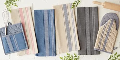 DII French Stripe Dishtowels Set of 3 | Nautical Blue 20 x 30 inches thumbnail 7