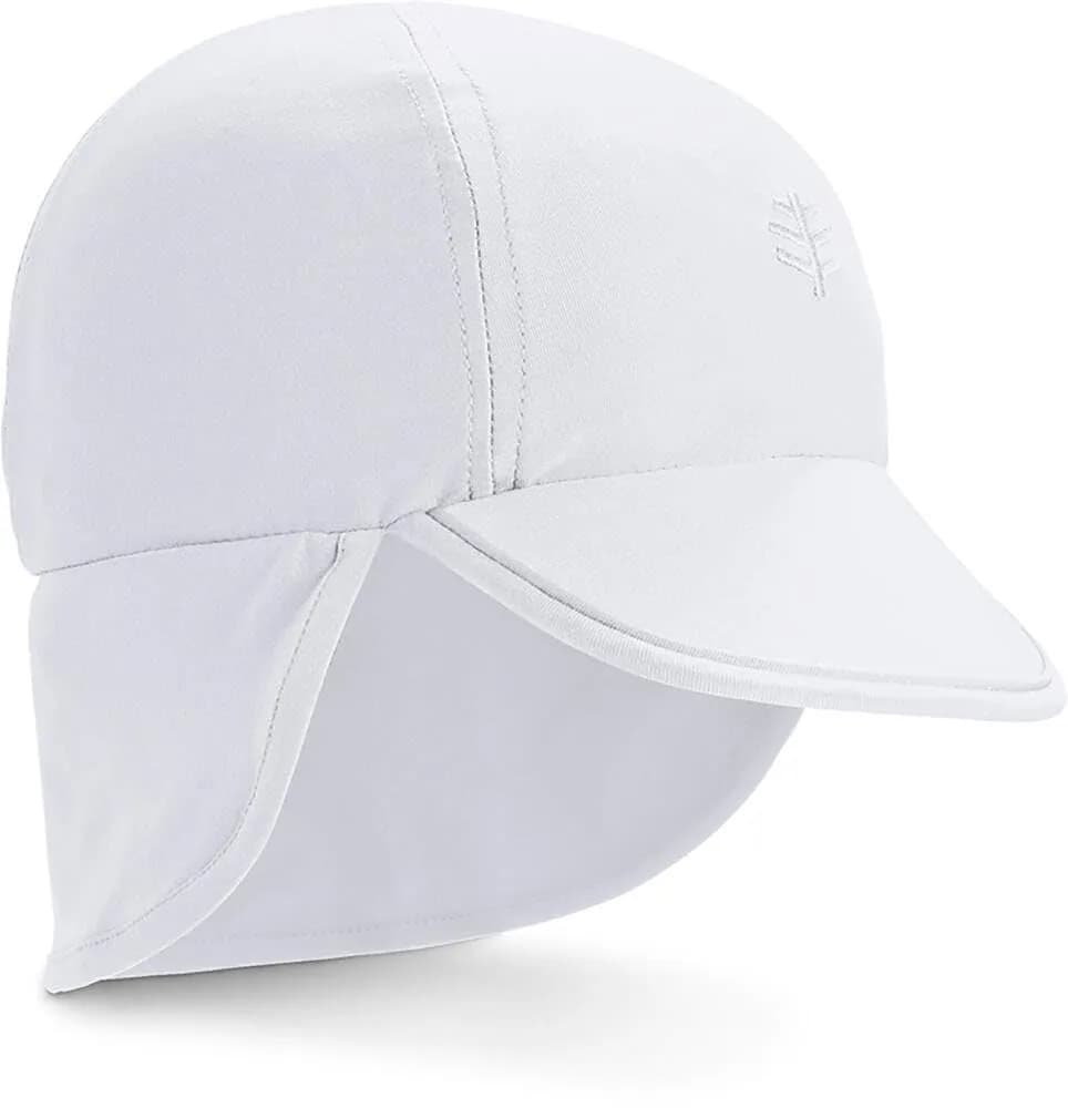 Coolibar Baby's All Sport Hat - UPF 50+ Sun Protection in White | Baby Sun Hat with Foam Brim & Neck Drape