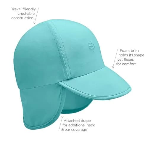 Coolibar Baby's All Sport Hat - UPF 50+ Sun Protection in White | Baby Sun Hat with Foam Brim & Neck Drape thumbnail 7