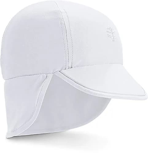 Coolibar Baby's All Sport Hat - UPF 50+ Sun Protection in White | Baby Sun Hat with Foam Brim & Neck Drape thumbnail 6