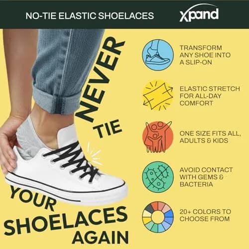 Xpand Rainbow No Tie Elastic Shoe Laces for Sneakers | 132 cm (52") Stretch Fit thumbnail 2
