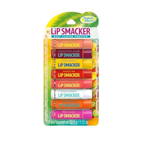 Lip Smacker Tropical Fever Flavored Lip Balm Party Pack 8 Count | Passion Fruit, Peach, Mango thumbnail 1