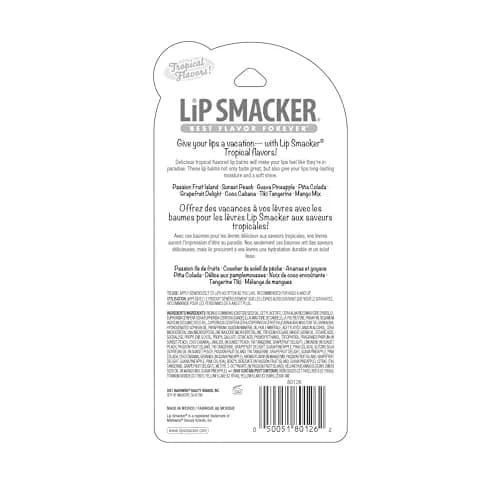 Lip Smacker Tropical Fever Flavored Lip Balm Party Pack 8 Count | Passion Fruit, Peach, Mango thumbnail 3