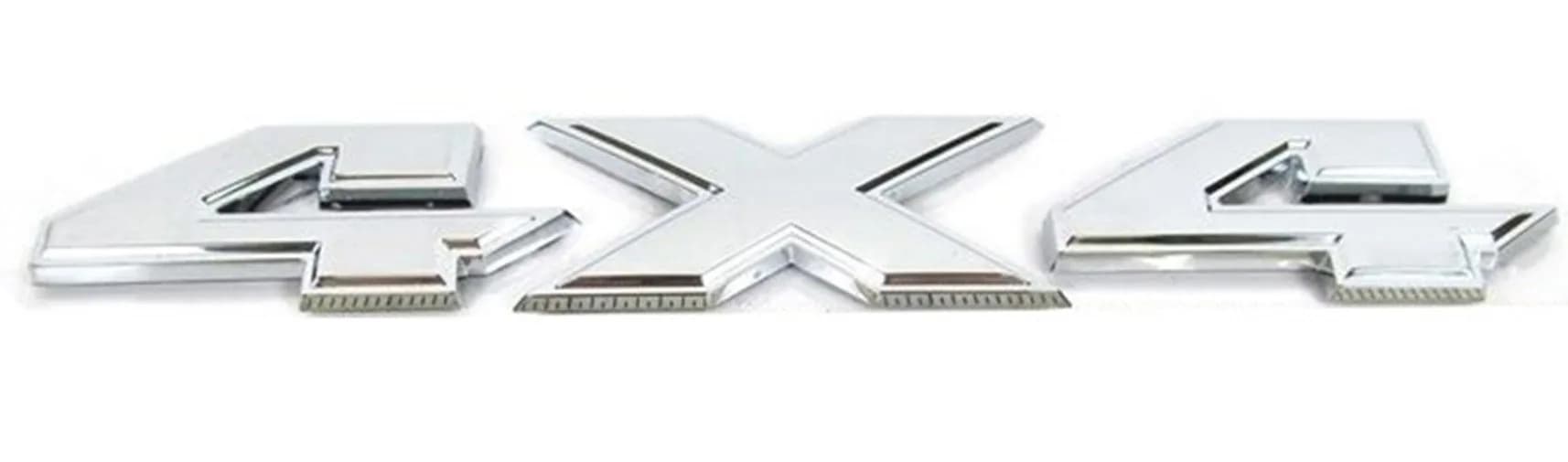 Yoaoo Vehicle Emblem 4x4 Badge 8.5" x 1.5" | Matte Black OEM 2007-2018 — Chrome