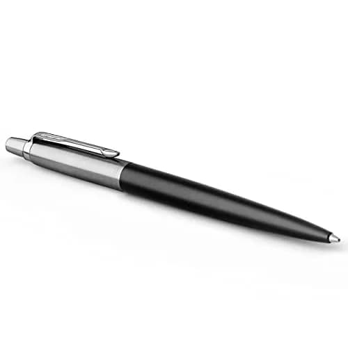 Parker Jotter Ballpoint Pen Bond Street Black with Chrome Trim Medium Point Blue Ink | Classic, Smooth & Imported from USA thumbnail 4