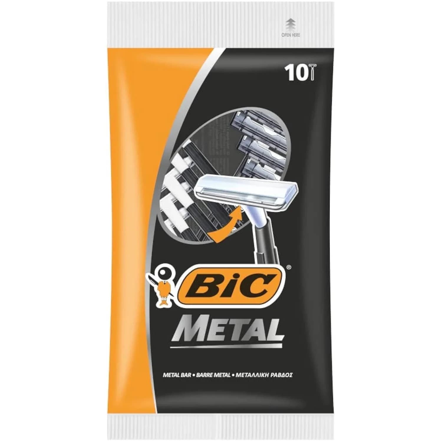 Bic Metal Quality Disposable Men's Shaving Razors, Single Blade, 10-Count | TSA Approved for Carry-On Travel