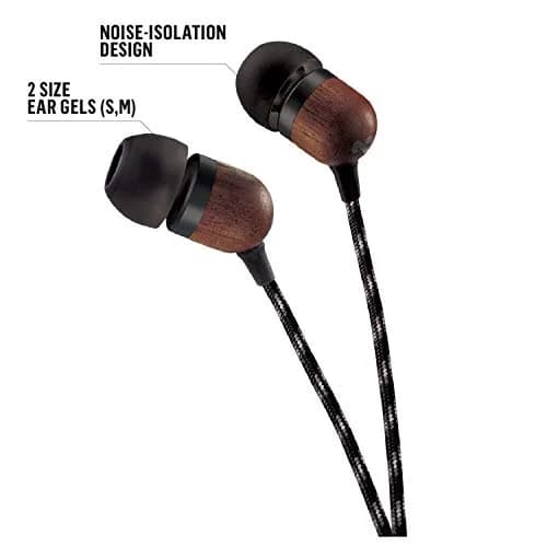 House of Marley Smile Jamaica Wired Earbuds with Mic, Noise-Isolating In-Ear Headphones, 9mm Dynamic Drivers, 3.5mm Jack Sustainable (Signature Black) thumbnail 6
