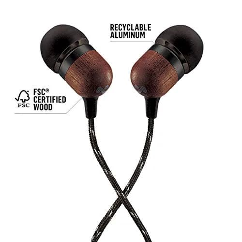 House of Marley Smile Jamaica Wired Earbuds with Mic, Noise-Isolating In-Ear Headphones, 9mm Dynamic Drivers, 3.5mm Jack Sustainable (Signature Black) thumbnail 9