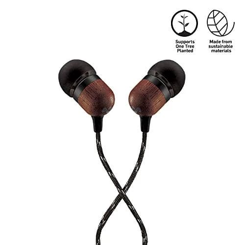 House of Marley Smile Jamaica Wired Earbuds with Mic, Noise-Isolating In-Ear Headphones, 9mm Dynamic Drivers, 3.5mm Jack Sustainable (Signature Black) thumbnail 2