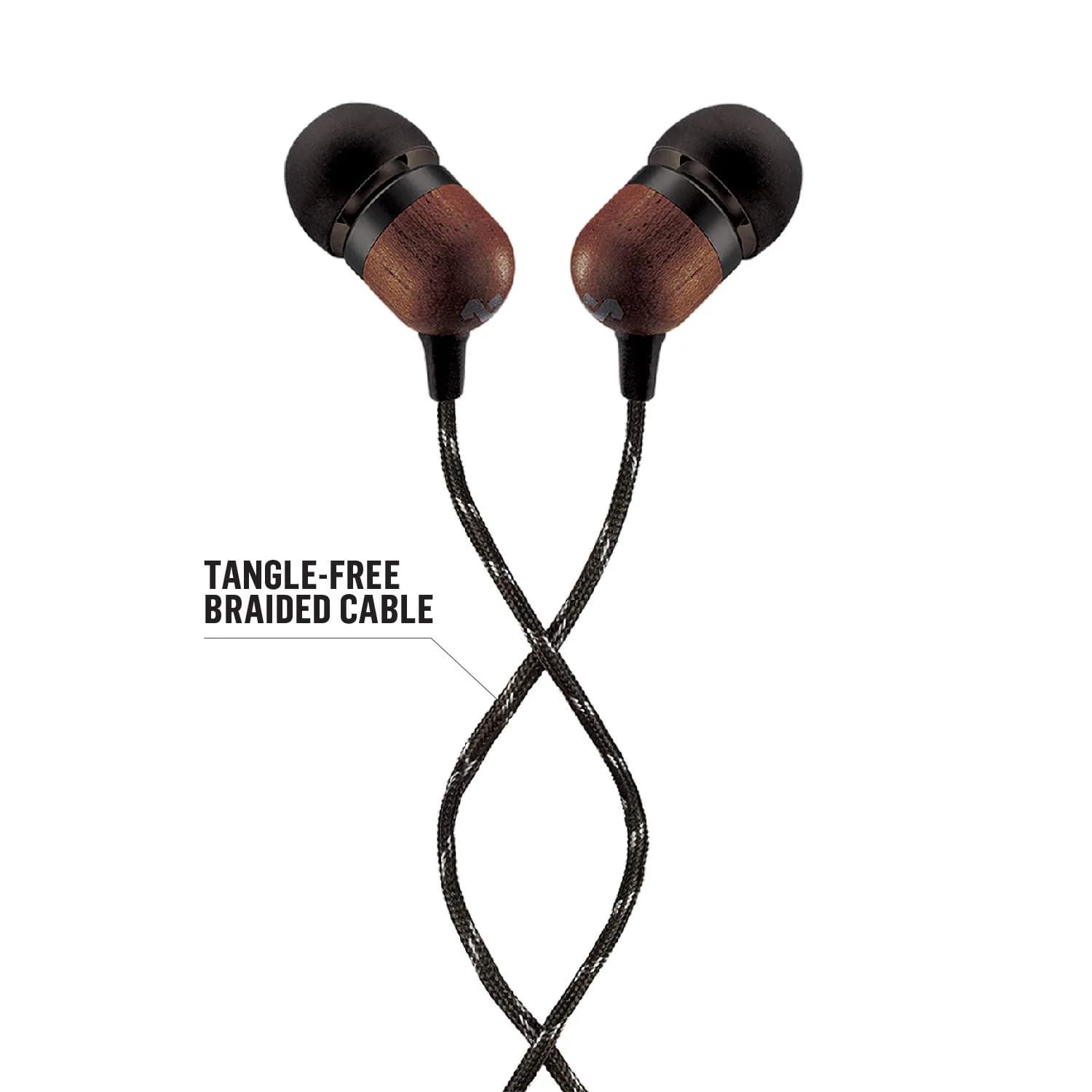 House of Marley Smile Jamaica Wired Earbuds with Mic, Noise-Isolating In-Ear Headphones, 9mm Dynamic Drivers, 3.5mm Jack Sustainable (Signature Black) - view 3