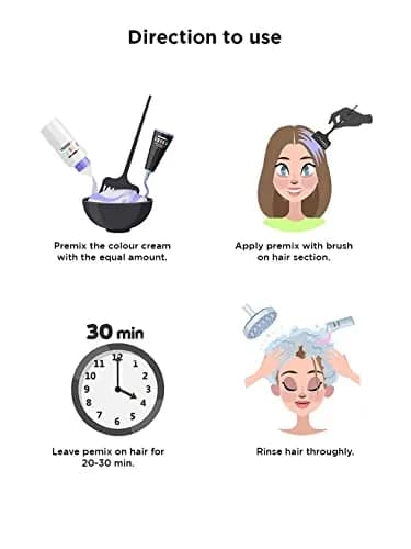 Berina Hair Color Cream Purple Violet # A6 | Permanent Hair Dye for Vibrant Purple (60g) thumbnail 5