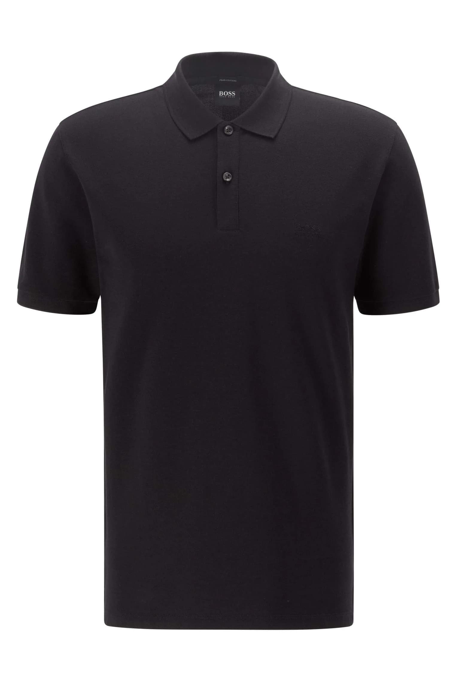 Boss Pallas Short Sleeve Polo Shirt in Black | Moisture-Wicking, Odor-Control, Regular Fit - main product image