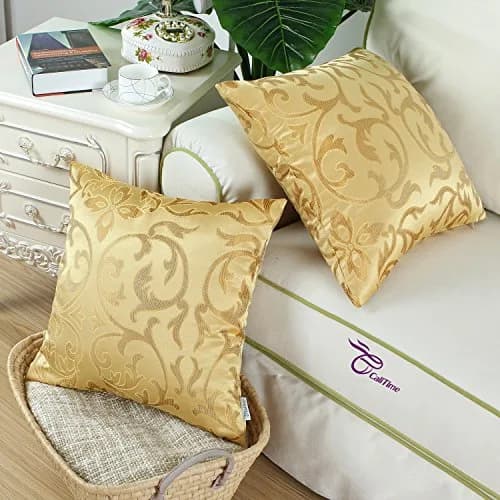 CaliTime Decorative Couch Throw Pillow Covers 18 x 18 Inches | Vintage Floral Solid Color with Hidden Zipper (70-120 chars) thumbnail 3