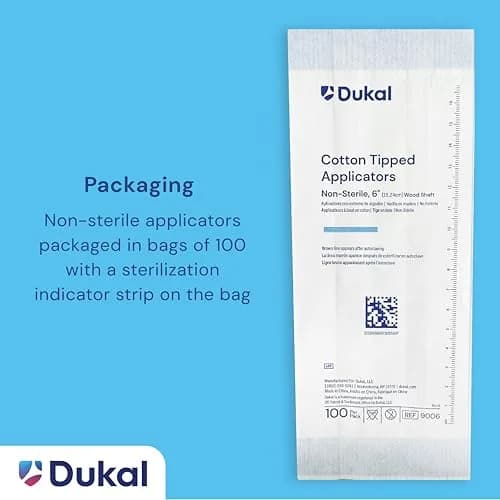 Dukal Non-Sterile Cotton Tipped Applicators 15 cm (6") | 1000 Count Pack for Medical Use thumbnail 4