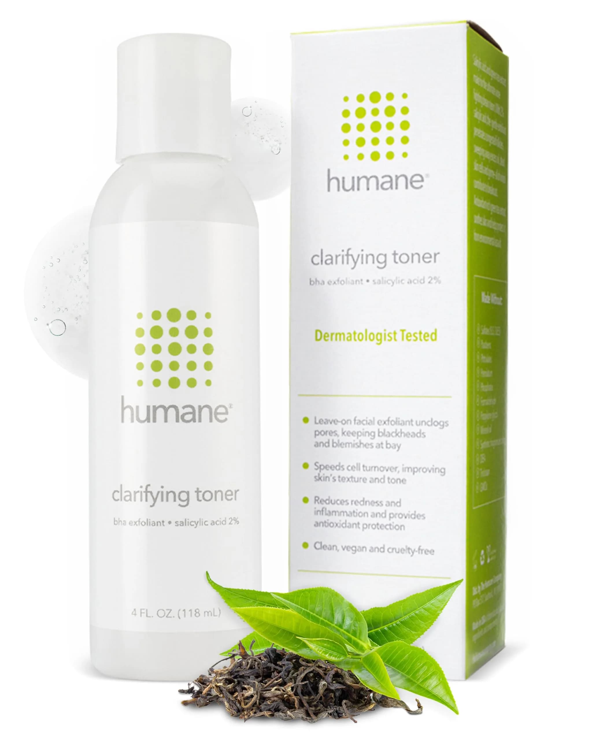 Humane Clarifying Toner for Face - 2% BHA Liquid Salicylic Acid | Gentle Exfoliation for All Skin Types