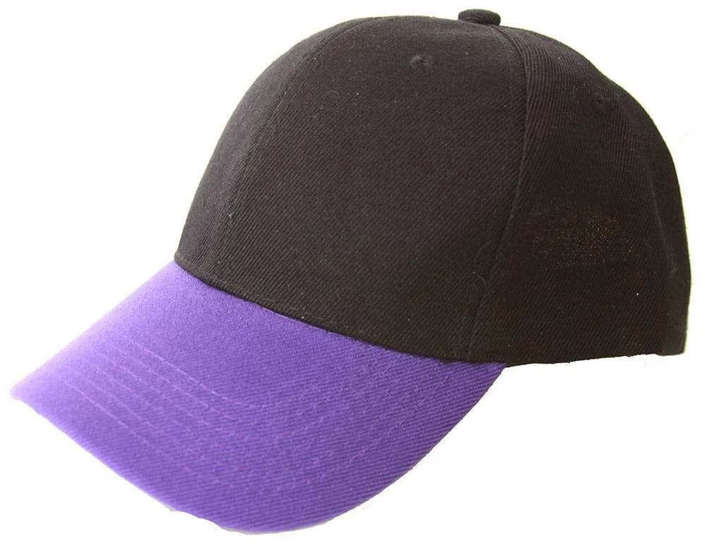TOP HEADWEAR Adjustable Baseball Structured Cap Hat, Black Purple | Classic Fit, One Size