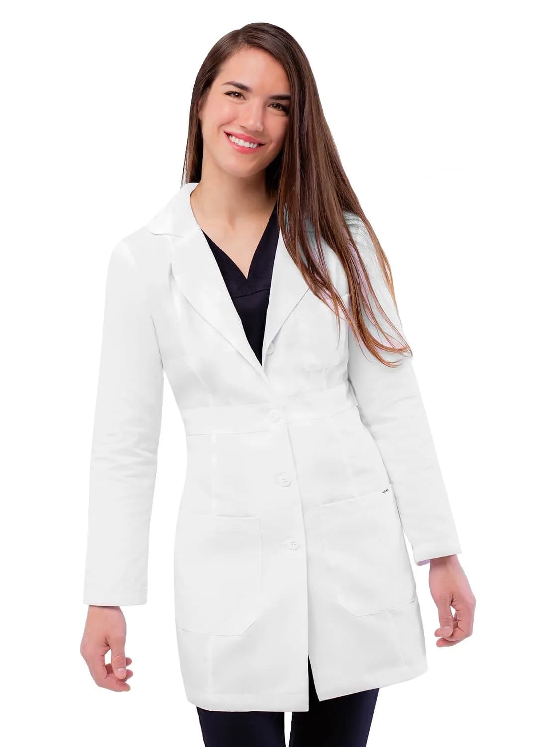 ADAR Medical Uniforms Women's Lab Coat Belted 33" White 3X | Professional Medical Wear — 4X-Large