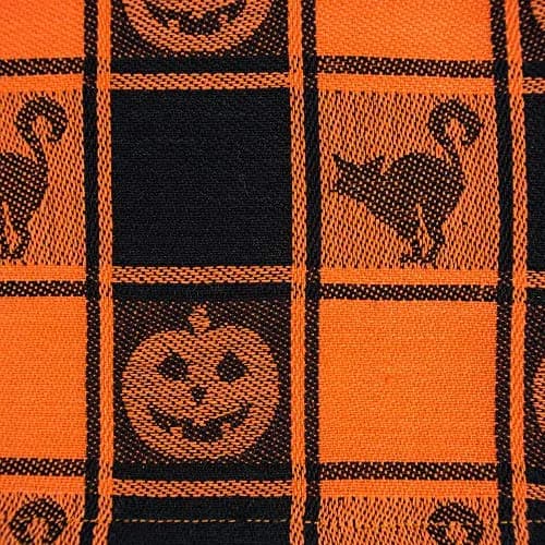 DII Halloween Party Tabletop Decor, Reusable & Machine Washable Cotton Fabric, Table Runner, 14x72, Orange & Black Buffalo Check | Spooky Halloween Decor thumbnail 2