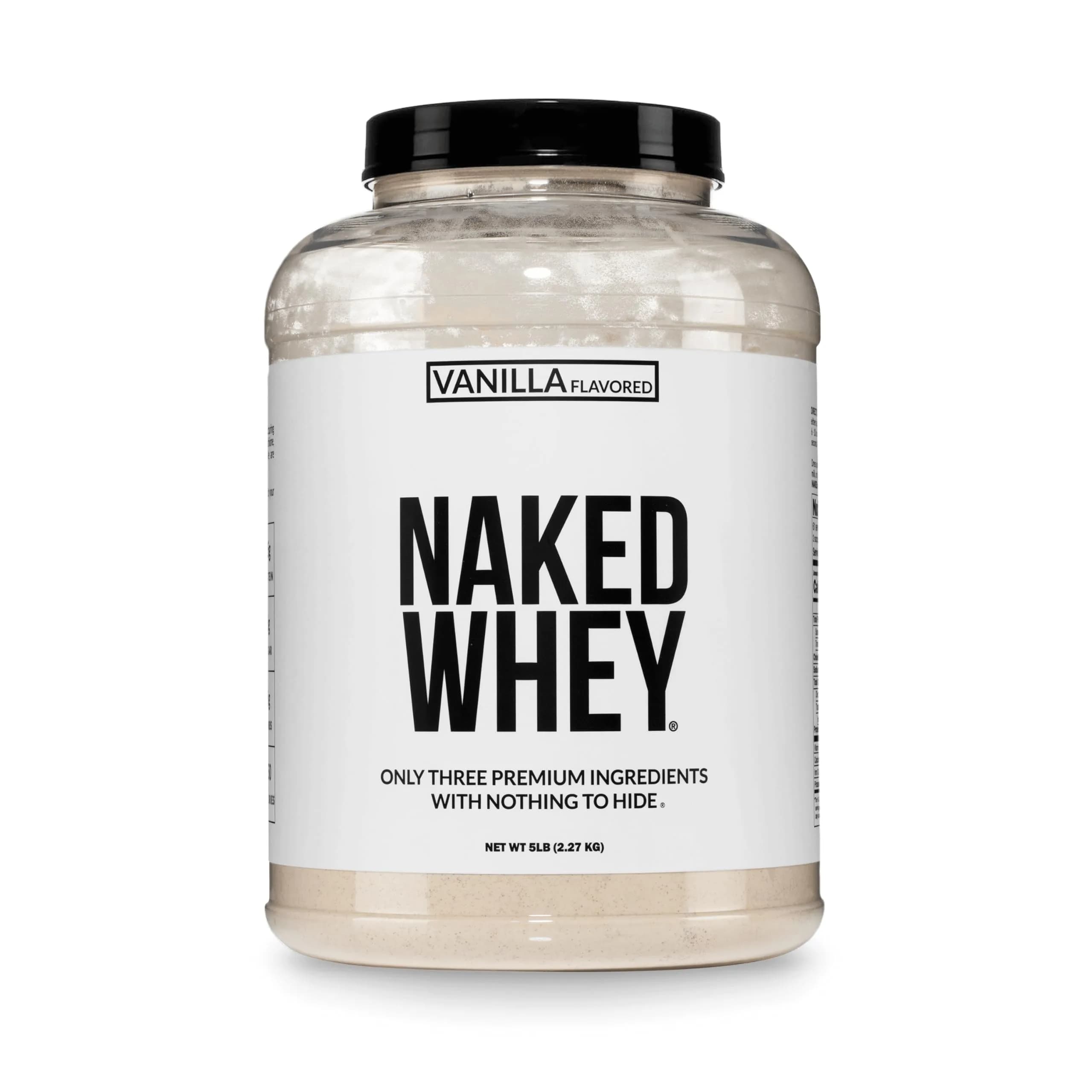 NAKED Strawberry Whey Protein Powder 2.27kg (5 lb) | All Natural Grass Fed Whey Protein Aid Muscle Growth & Recovery — Vanilla / 5 Pound