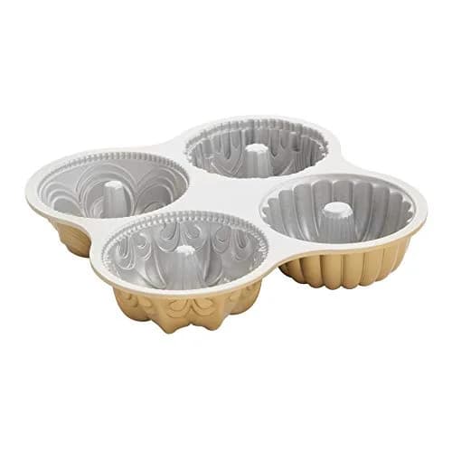 Nordic Ware 91377 Heritage Bundt® Pan, 9 Cup, Gold | Intricate Cast Aluminum Design thumbnail 1