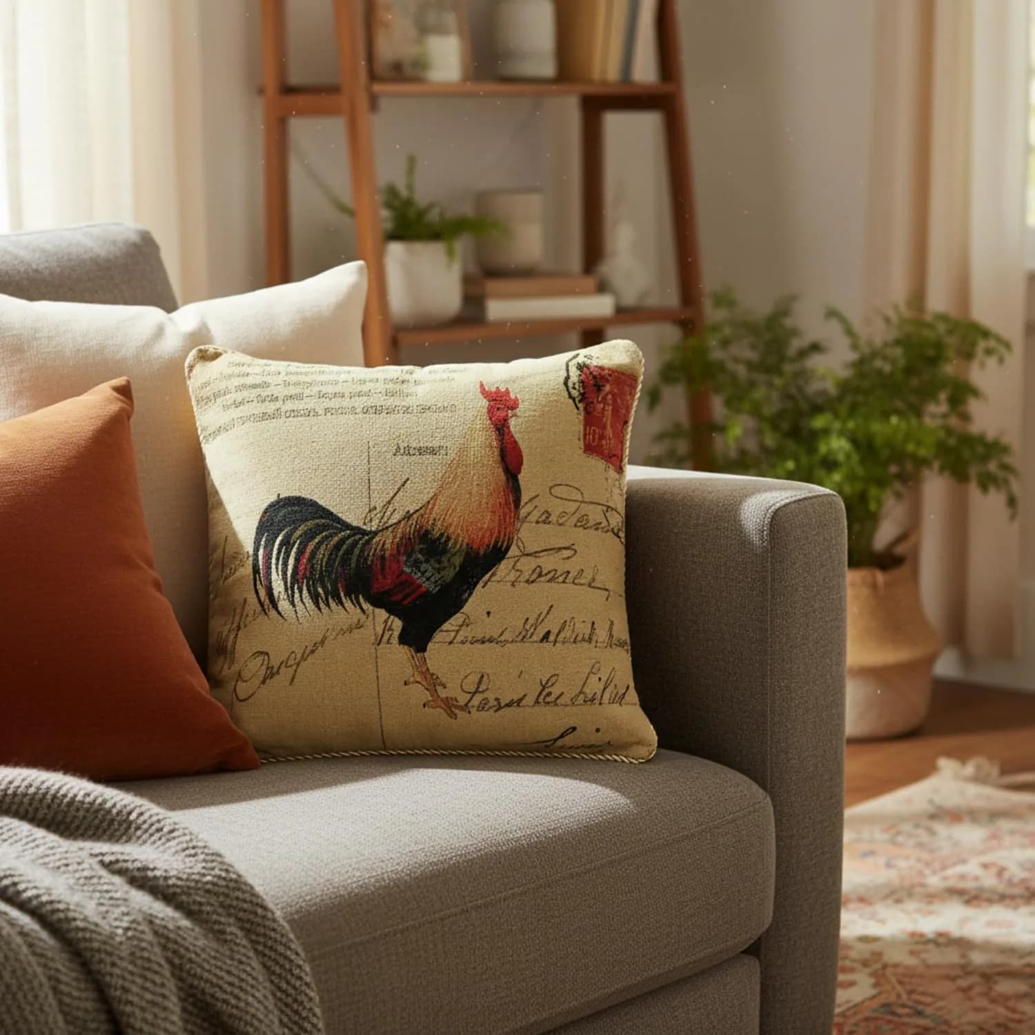 Tache Home Fashion 15051-1PC Cushion Cover | Postmarked with Love, 18x18 in, Cotton Blend — 18.9" x 1"