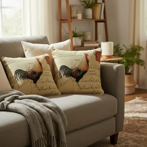 Tache Home Fashion 15051-1PC Cushion Cover | Postmarked with Love, 18x18 in, Cotton Blend thumbnail 6