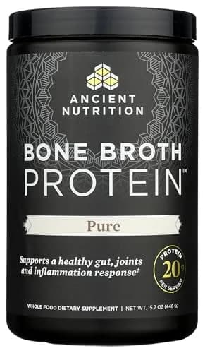 Ancient Nutrition Grass Fed Bone Broth Protein Powder 15.7oz (445g) | 20g Protein Per Serving, Supports Joints & Gut thumbnail 4