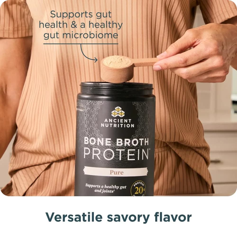 Ancient Nutrition Grass Fed Bone Broth Protein Powder 15.7oz (445g) | 20g Protein Per Serving, Supports Joints & Gut - view 7