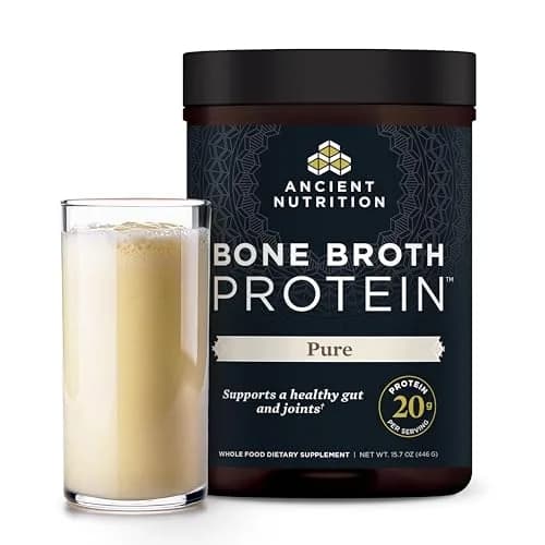 Ancient Nutrition Grass Fed Bone Broth Protein Powder 15.7oz (445g) | 20g Protein Per Serving, Supports Joints & Gut thumbnail 1