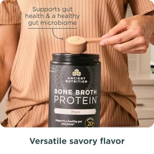 Ancient Nutrition Grass Fed Bone Broth Protein Powder 15.7oz (445g) | 20g Protein Per Serving, Supports Joints & Gut thumbnail 7