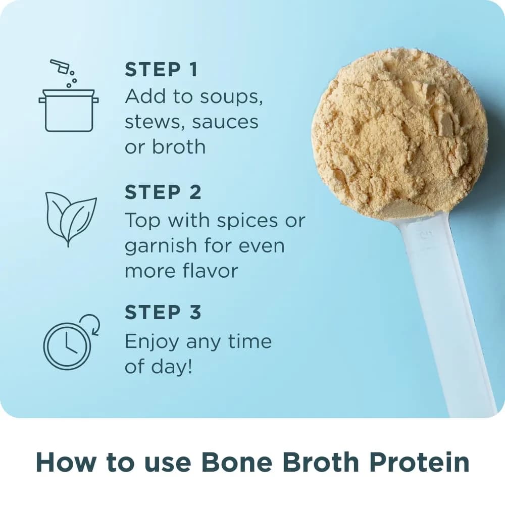 Ancient Nutrition Grass Fed Bone Broth Protein Powder 15.7oz (445g) | 20g Protein Per Serving, Supports Joints & Gut - view 8