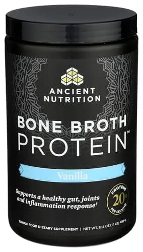 Ancient Nutrition Bone Broth Protein Powder Vanilla 20 Servings (590g / 1.3lb) | 20g Protein Per Serving thumbnail 4