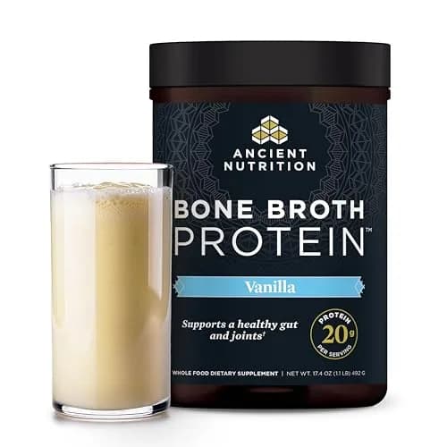 Ancient Nutrition Bone Broth Protein Powder Vanilla 20 Servings (590g / 1.3lb) | 20g Protein Per Serving thumbnail 1