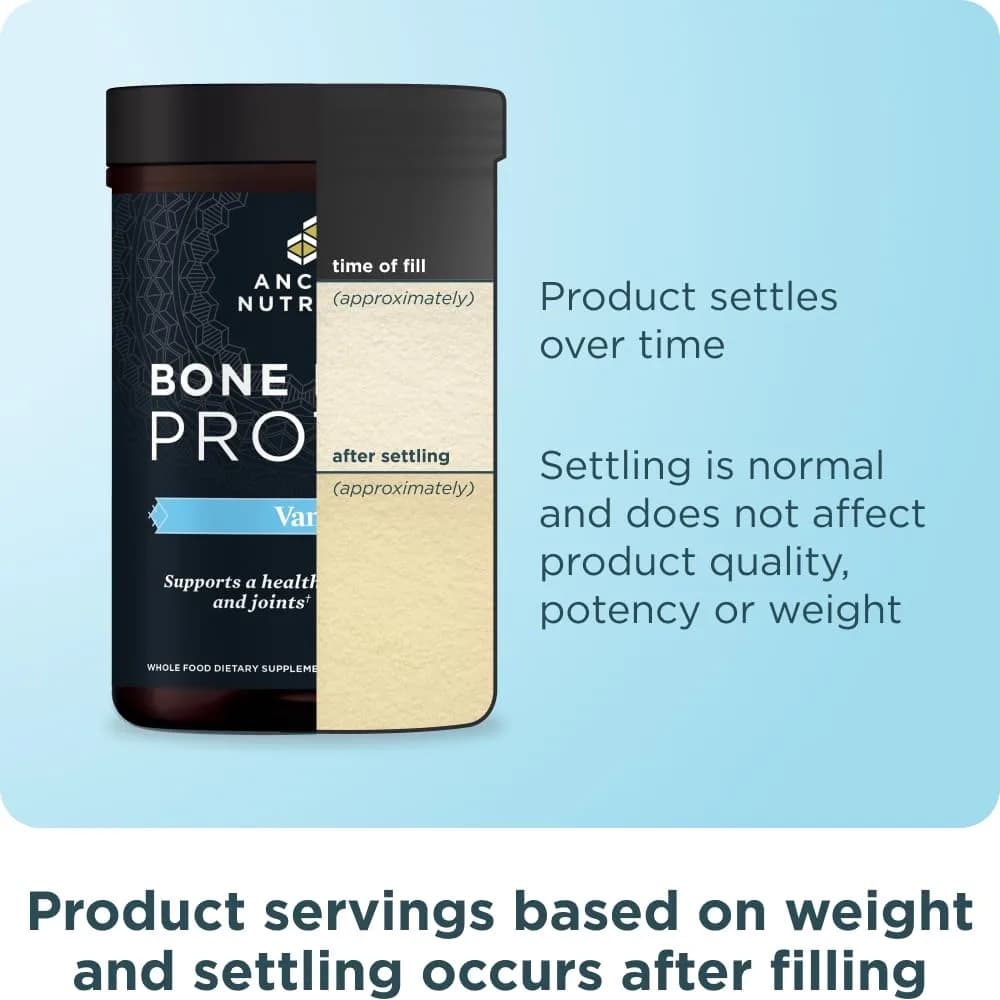 Ancient Nutrition Bone Broth Protein Powder Vanilla 20 Servings (590g / 1.3lb) | 20g Protein Per Serving - view 9