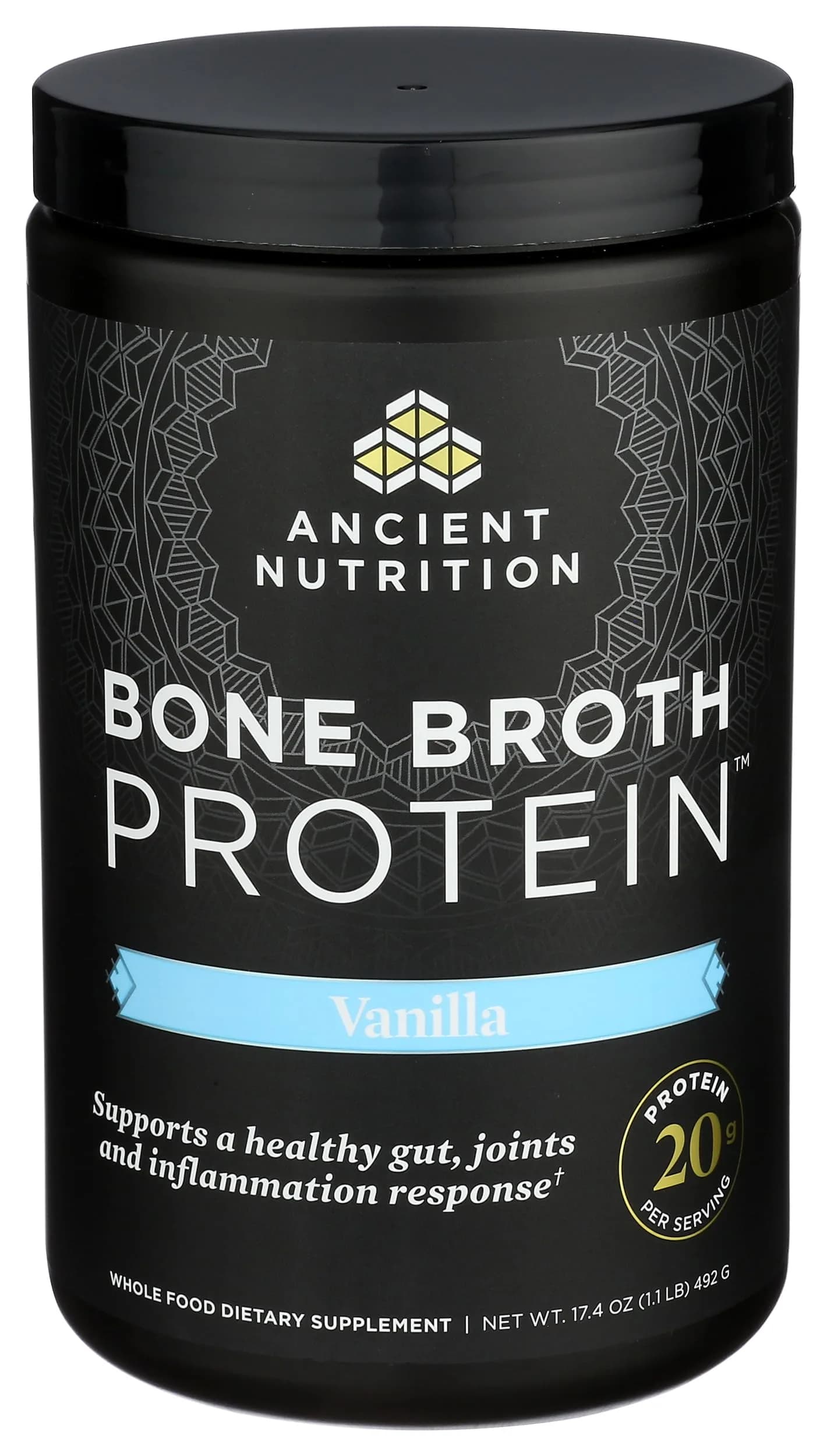 Ancient Nutrition Bone Broth Protein Powder Vanilla 20 Servings (590g / 1.3lb) | 20g Protein Per Serving - view 4