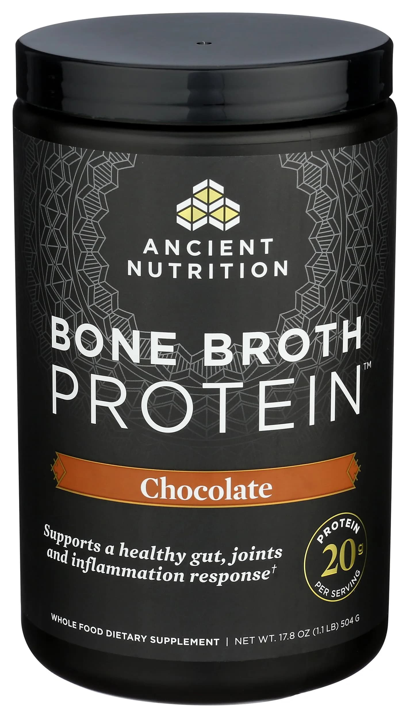 Ancient Nutrition Chocolate Bone Broth Protein Powder 17.8oz (808g) | 20g Protein Per Serving, Gluten-Free - view 4