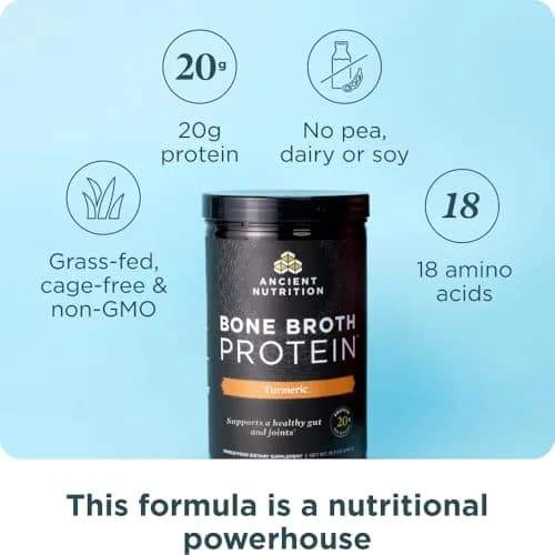 Ancient Nutrition Bone Broth Protein Powder, Savory Turmeric | Supports Joint & Gut Health thumbnail 2