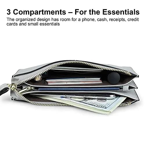 befen Genuine Leather Wristlet Clutch for Women | 21.6cm (8.5in) x 11.4cm (4.5in) x 2cm (0.8in) thumbnail 3
