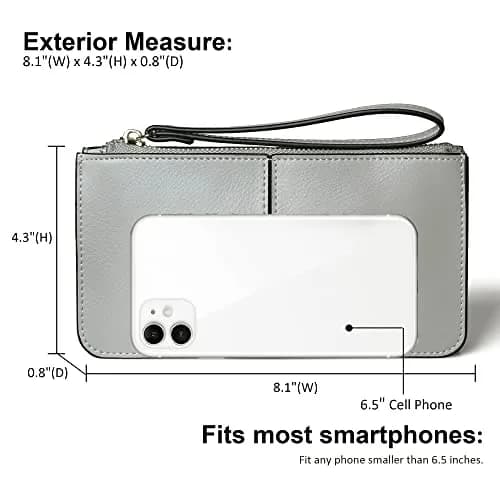 befen Genuine Leather Wristlet Clutch for Women | 21.6cm (8.5in) x 11.4cm (4.5in) x 2cm (0.8in) thumbnail 4