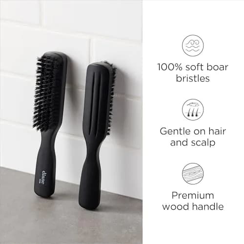 Diane 100% Soft Boar Bristle Styling Brush | Gentle on Sensitive Scalps, Creates Shine thumbnail 2